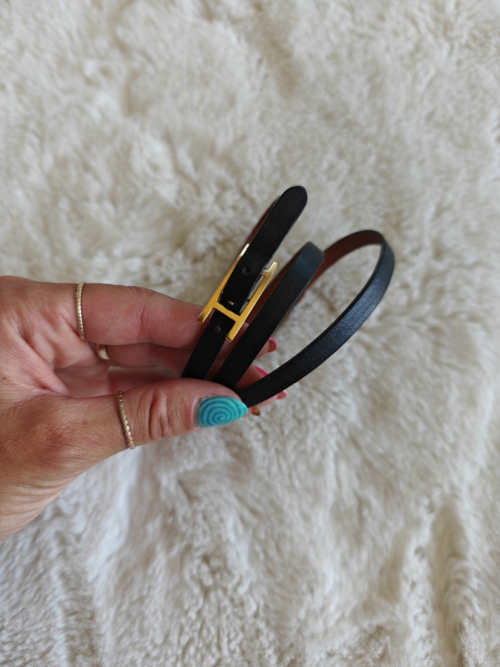 Hermes Leather Behapi Double Tour Wrap
